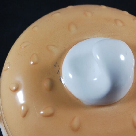 Vintage 1995 Boston Warehouse 5" Bagel Lidded Cream Cheese Bowl Serving Dish - Picture 5 of 12